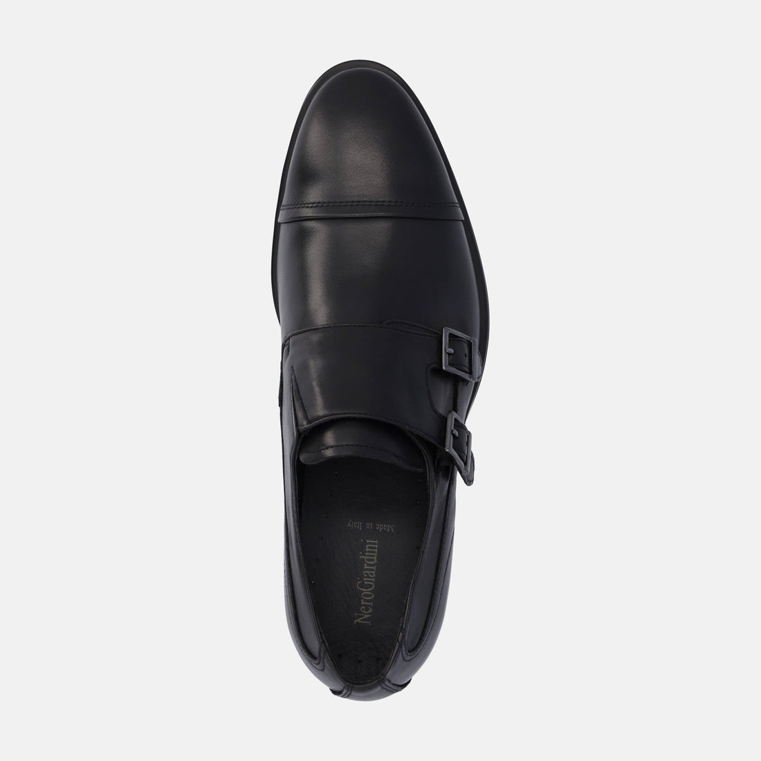 Elegante uomo Nero Giardini con doppia fibbia