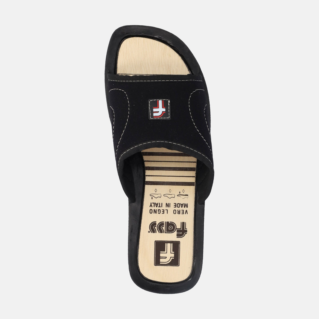 Ciabatte con fondo rivestito in legno